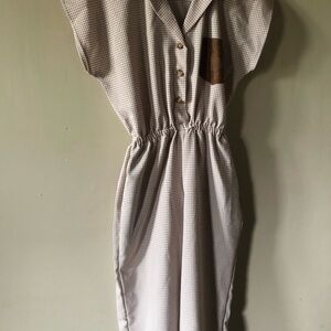 Tan Dolman Sleeve Jumpsuit with Notched Collar